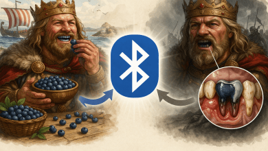 科技冷知識/原來Bluetooth是顆爛掉的門牙?揭秘「藍牙」最酷取名由來 5 藍牙(Bluetooth)的由來,是致敬一位於10世紀統一北歐的丹麥國王,他有著「藍牙」綽號。(圖/AI生成)