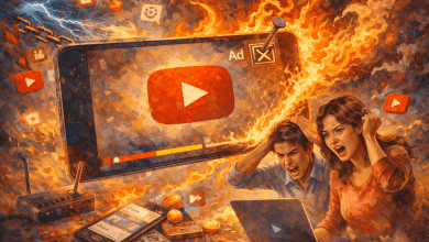 廣告成釘子戶?YouTube全螢幕廣告關不掉釀災情 建議版本更新 4 根據 Reddit 上幾位新用戶的報告指出,YouTube 正在推送持續的角落疊加橫幅廣告,即使反覆關閉,這些廣告也沒能離開螢幕。(圖/AI生成)