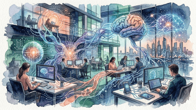 資安界最近熱門討論議題：「影子AI」（Shadow AI），但是當使用者把程式碼、會議紀錄、客戶資料，甚至是內部策略文件輸入到AI系統時，這些資料就可能流向外部平台。（圖／AI生成）