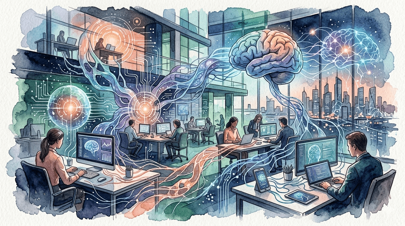 資安界最近熱門討論議題：「影子AI」（Shadow AI），但是當使用者把程式碼、會議紀錄、客戶資料，甚至是內部策略文件輸入到AI系統時，這些資料就可能流向外部平台。（圖／AI生成）