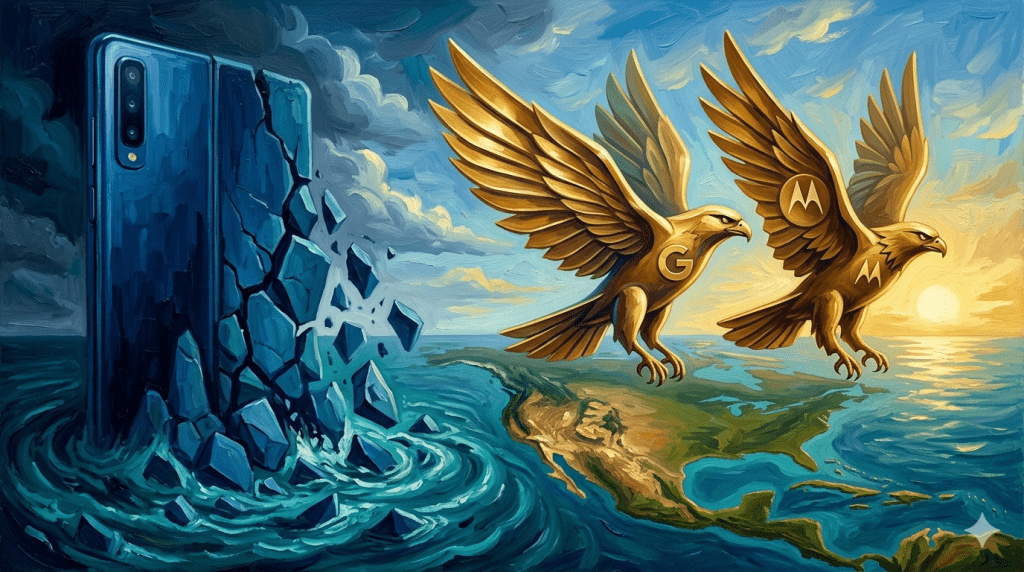 精選 9 根據數據顯示指出,三星在北美地區市佔率已出現顯著下滑。(圖/AI生成)