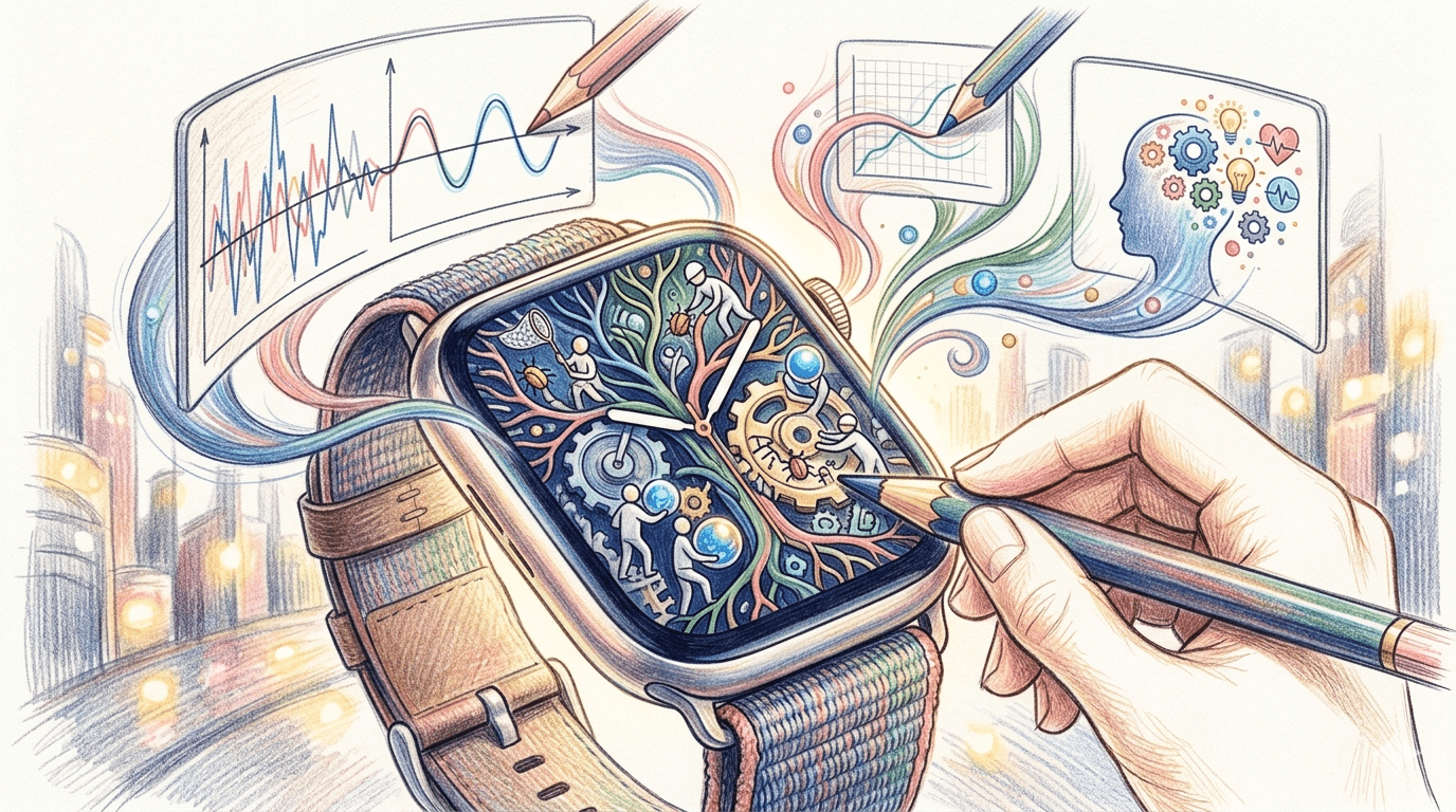 蘋果手錶也迎 AI 潮?watchOS 27傳將專注於Bug修復與人工智慧 1 watchOS 27 的主要改進,預計將體現在人工智慧功能及錯誤修復和效能改進。(圖/AI生成)