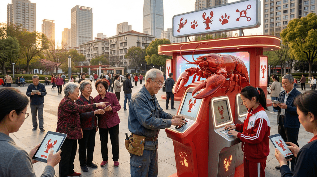 OpenClaw正以驚人速度滲透中國社會，從退休電工到國小學生都在「養龍蝦」。（圖／AI生成）