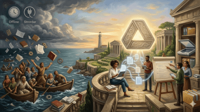 若要在電腦上使用，請開啟 Google 雲端硬碟設定並啟用離線模式。在行動裝置上，點選檔案名稱旁的三點選單圖標，然後選擇「可離線使用」。（圖／AI生成）