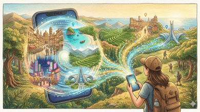 現在，「建議地點」功能已在 iOS 26.5 首個測試版中正式推出。新的搜尋介面包含現有的按鈕，可以快速找到附近的地點，還會顯示兩個「建議地點」。（圖／AI生成）