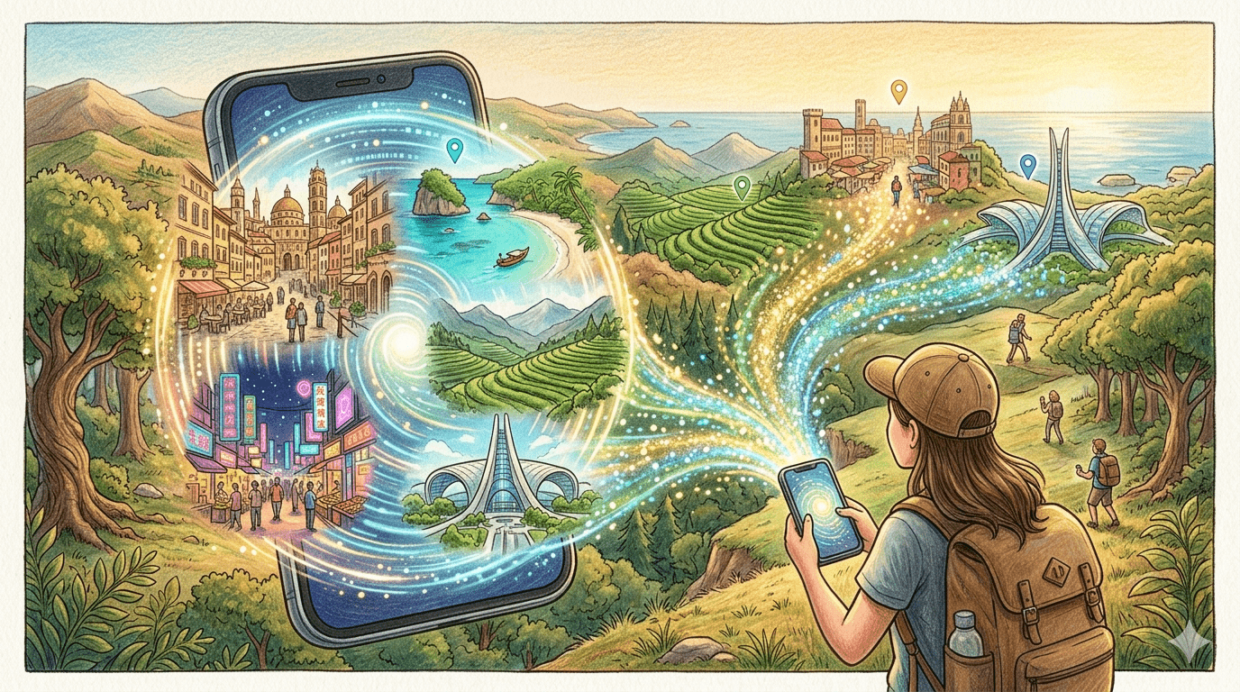 現在，「建議地點」功能已在 iOS 26.5 首個測試版中正式推出。新的搜尋介面包含現有的按鈕，可以快速找到附近的地點，還會顯示兩個「建議地點」。（圖／AI生成）