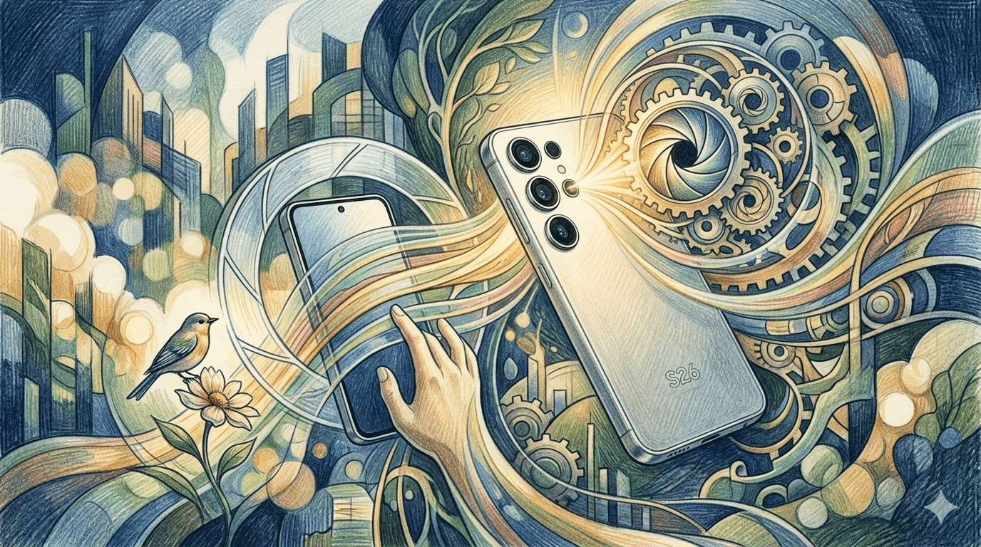 Galaxy S25 和 Galaxy S26 系列的相機採用固定光圈鏡頭，這意味著鏡頭的實體光圈無法改變。虛擬光圈透過軟體模擬光圈調整來實現虛化效果，從而提供一定的靈活性。然而，據報道，三星正在考慮在明年的 Galaxy S27 系列中引入真正的可變光圈。（圖／AI生成）