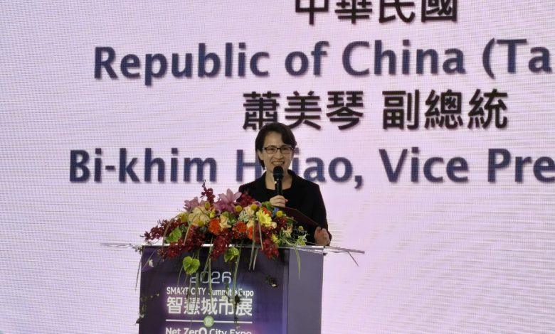 副總統蕭美琴分享，相信智慧城市展是展現台灣智慧治理以及公共服務智慧化的重要平台，也是展示台灣軟實力的重要機會。（圖／記者許若茵攝）