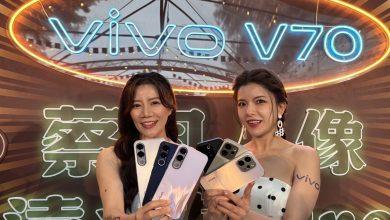 V70系列以精緻R角搭配平面螢幕展現俐落手感，V70推出「豔陽金」、「暮雲灰」、「星曜黑」三款配色，V70 FE則推出「夜藍」、「霧銀」、「花紫」三種。（圖／記者 孟圓琦攝）