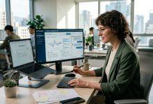 上班族使用AI（圖／AI生成）