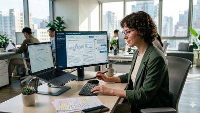 上班族使用AI（圖／AI生成）