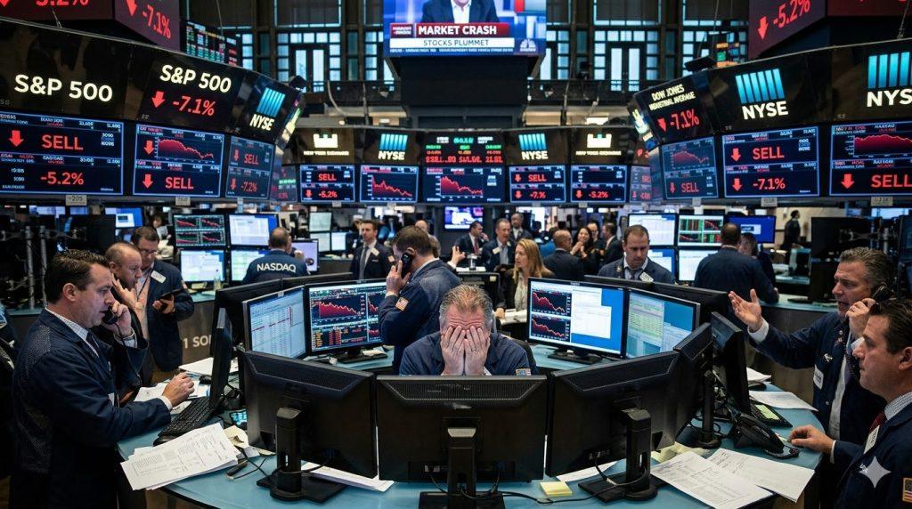 股市下跌（圖／AI生成）