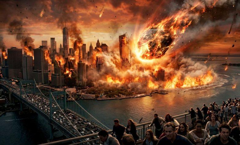 從太空巨石逼近到最後關頭的人性抉擇，小行星災難電影以震撼視覺與末日倒數情境，持續勾勒人類面對毀滅時的恐懼與選擇。（圖／AI生成）