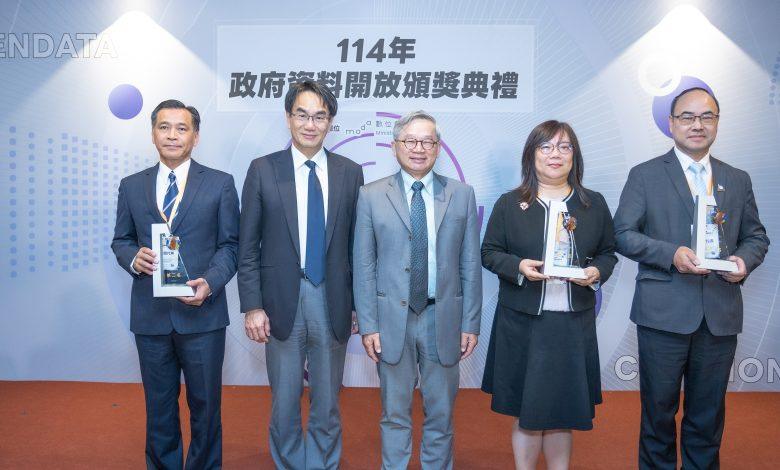 數位發展部今（1）日舉辦「114年政府資料開放頒獎典禮」，表揚中央與地方政府在資料開放、資料治理及創新應用上的卓越成果。（圖／數位發展部提供）