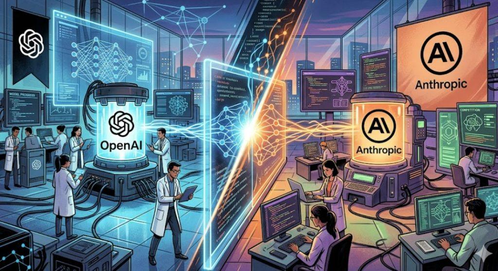 OpenAI對決Anthropic（圖／AI生成）