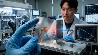 KIST研究團隊近日發表一項新型奈米複合材料，成功開發出一種厚度低於人類頭髮的超薄彈性薄膜，可同時實現電磁波屏蔽與高能輻射防護功能。（圖／AI生成）