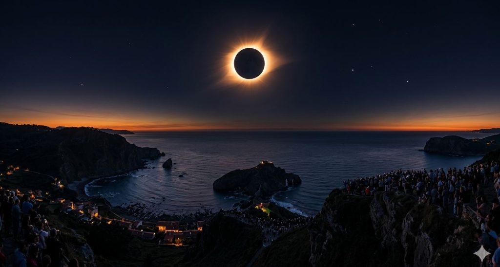 精選 3 今年8月一場橫跨北極、格陵蘭、冰島到西班牙的日全食即將登場。(圖/AI生成)