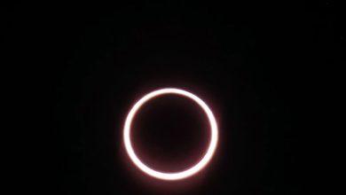 在南極洲康科迪亞研究站觀測到的 「火環」 日全食。（圖／European Space Agency）