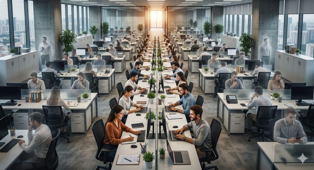 「被動留任」正在成為新常態。員工看似穩定，實際上卻是因風險考量而選擇停留。（圖／AI生成）