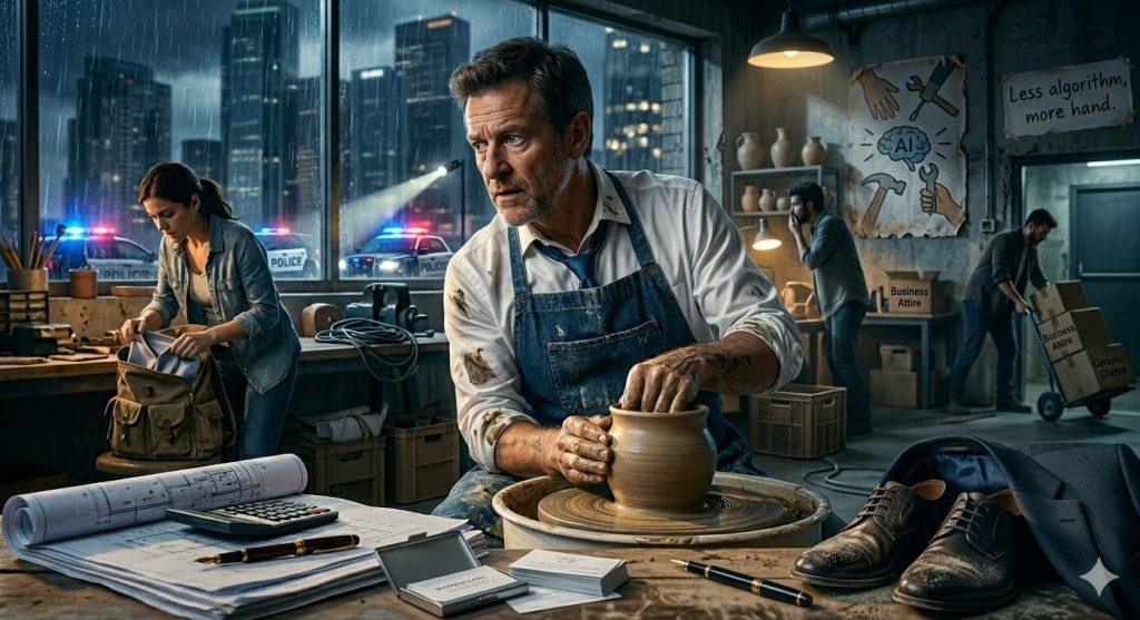 精選 2 AI狂掃白領職場,連曾經夢想滿滿的專業人士都被逼著重新思考人生。(圖/AI生成)