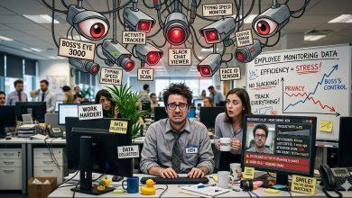 愈來愈多公司使用數位監控工具追蹤員工行為，，讓主管遠端掌握員工工作狀態。（圖／AI生成）