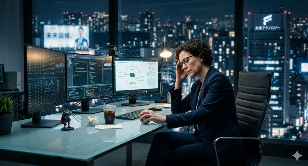 AI在企業快速普及，許多企業領袖面臨前所未有的「燃燒危機」，工作焦慮、決策壓力、技術落地問題一波接一波。（圖／AI生成）