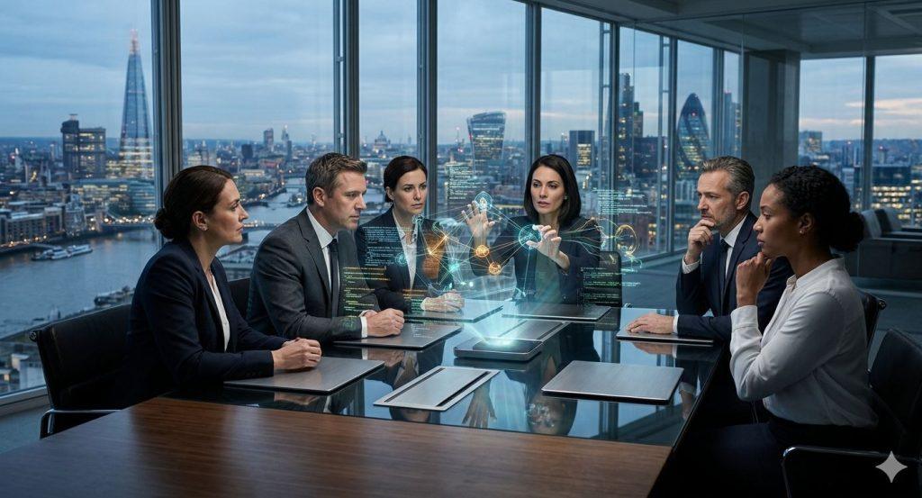 AI數位轉型加速發展，企業高階管理架構正逐步轉變。（圖／AI生成）