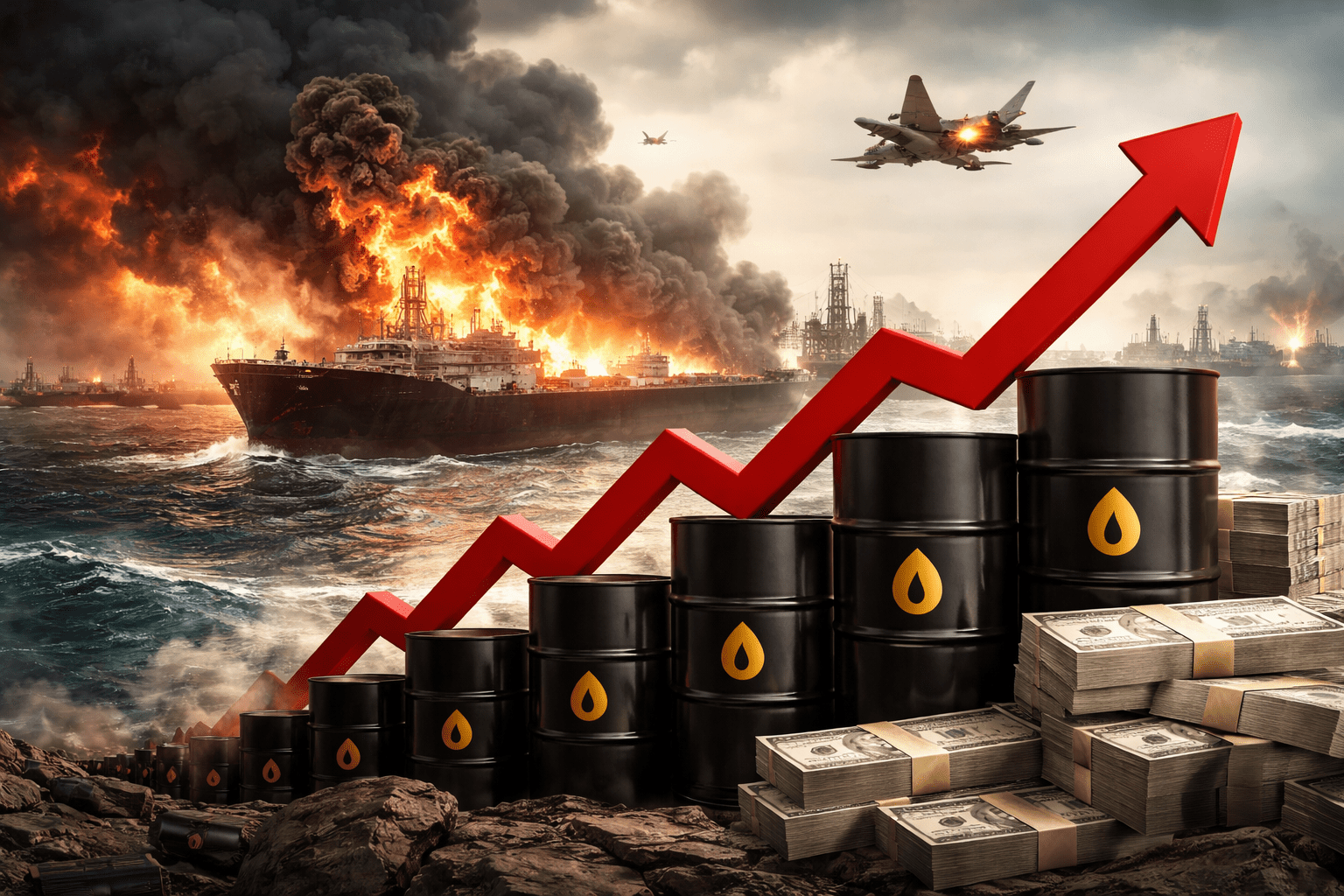 受到伊朗戰爭爆發影響，分析師紛紛大幅上調年度油價預測。（圖／AI生成）