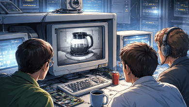 網路攝影機（Webcam）的發明，起源於一群研究人員為了監看咖啡壺。（圖／AI生成）