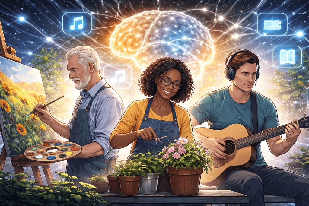 醫學專家指出，無論年齡大小，培養正確的嗜好是保持大腦敏銳的關鍵。（圖／AI生成）