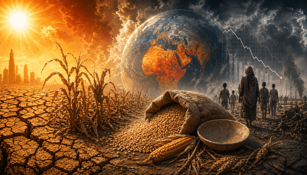 極端高溫正嚴重衝擊全球農業與糧食體系，威脅超過10億人的生計與健康。（圖／AI生成）