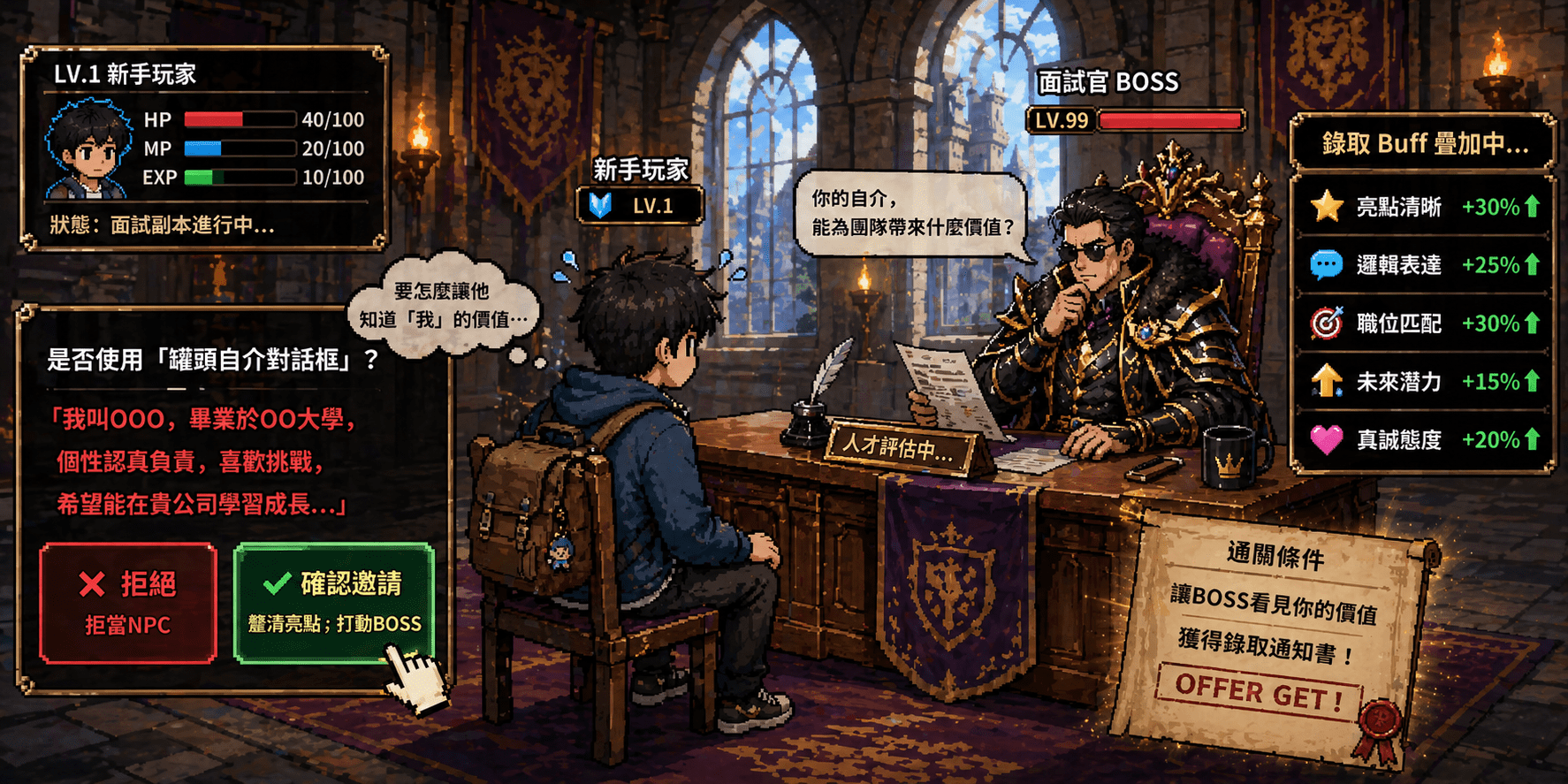 面試初心者注意！避開「罐頭對話框」拒當NPC，錯失錄取良機。（圖／AI生成）