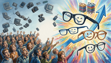 據傳，蘋果眼鏡將推出四種款式，每款款式都擁有標誌性的「一眼就能認出」的設計。（圖／AI生成）