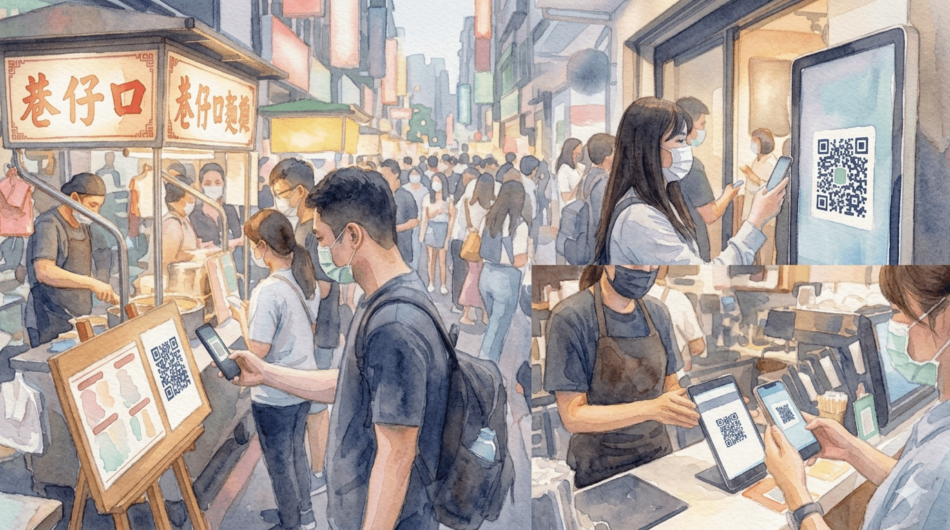 QR Code已經滲透進我們生活的每一個角落。（圖／AI生成）