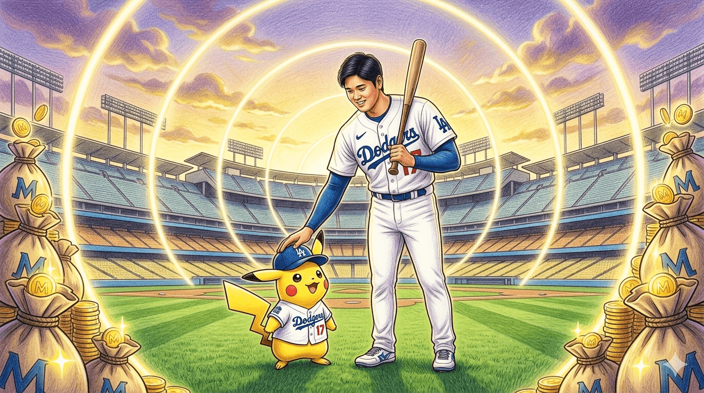 MLB裡全是寶可夢大師！而包括大谷翔平在內的十五位玩家都選擇了皮卡丘。（圖／AI生成）