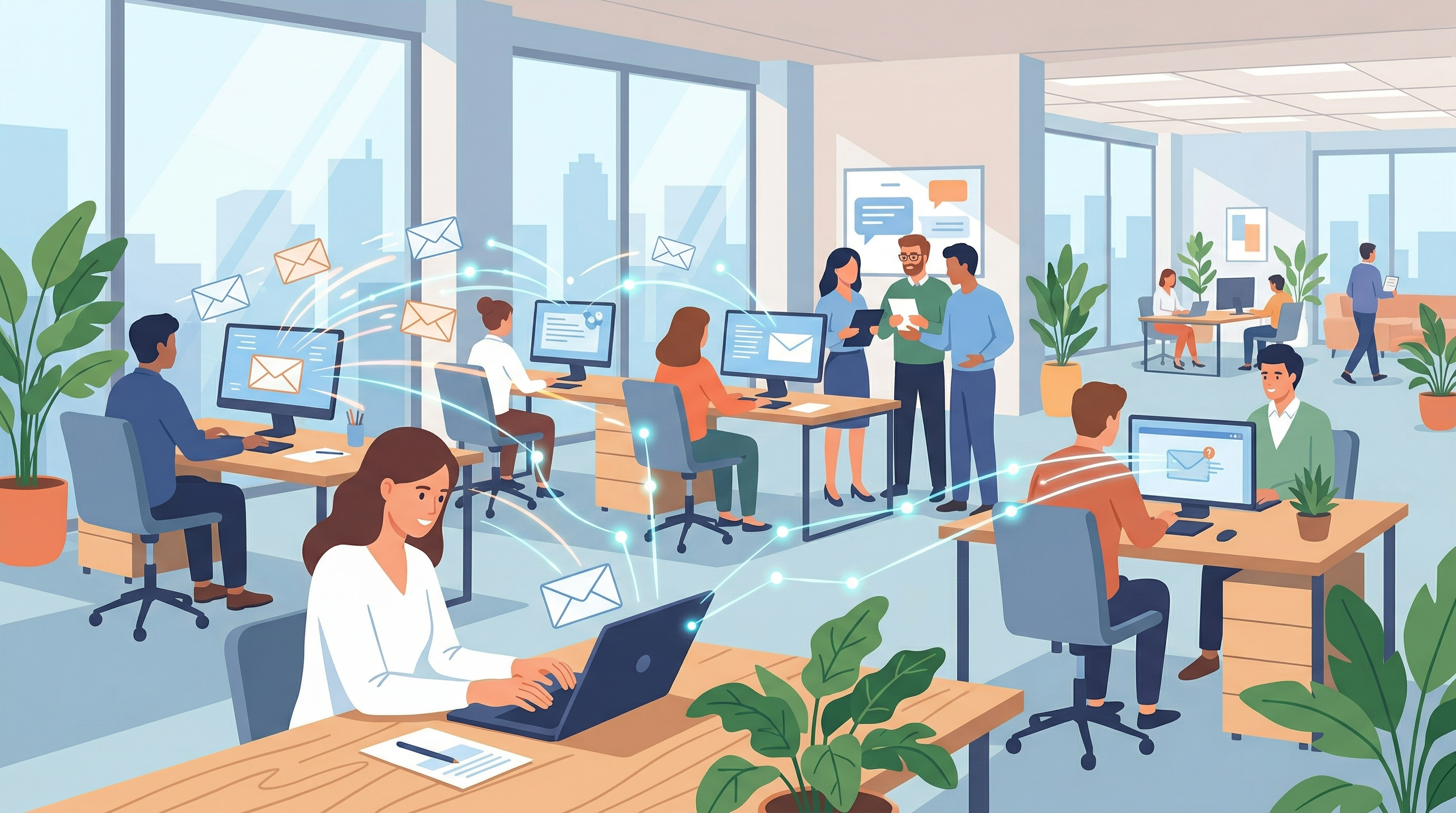 電子郵件（Email）幾乎是每個人在工作中不可少的通訊工具之一。（圖／AI生成）