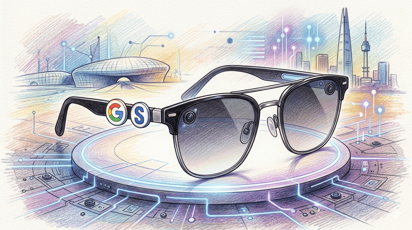 據稱，Galaxy Glasses 將運行 Android XR 系統，並整合 Gemini 技術作為其主要亮點。 重量約為 50 克，配備 155mAh 電池。（圖／AI生成）