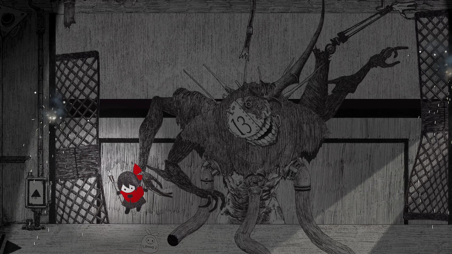 在一個陰森恐怖、怪獸橫行的陰影籠罩的國度裡，繫著紅絲帶的希諾和古怪的白色莫尼莫尼骷髏，踏上了尋找安全避難所的旅程。引導他們走向和平之地，就掌握在你們手中。在遍布怪物和陷阱的土地上，你將揭開這個黑暗世界誕生的真相。（圖／取自Steam）