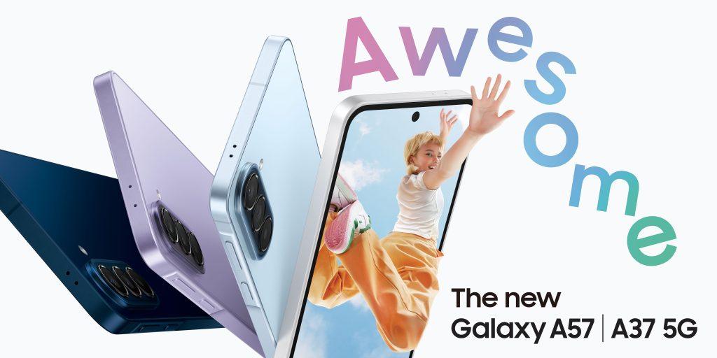 三星Galaxy A57 5G與Galaxy A37 5G在台上市 以親民價格打造旗艦級功能的Awesome體驗 (橫式)。（圖／三星提供）