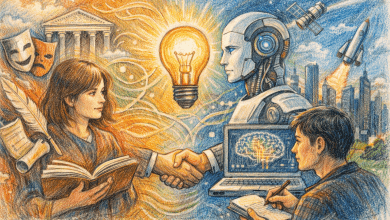 當 AI 削弱了技術門檻，如今「說故事的能力」與「判斷力」成職場核心競爭力。（圖／AI生成）