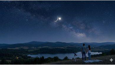 金星貼身「親吻」超細新月!5月18日夜空將上演年度最浪漫天象 4 18日傍晚,天空將出現一場肉眼就能欣賞的夢幻天文秀——有「夜空最亮行星」之稱的金星。(圖/AI生成)