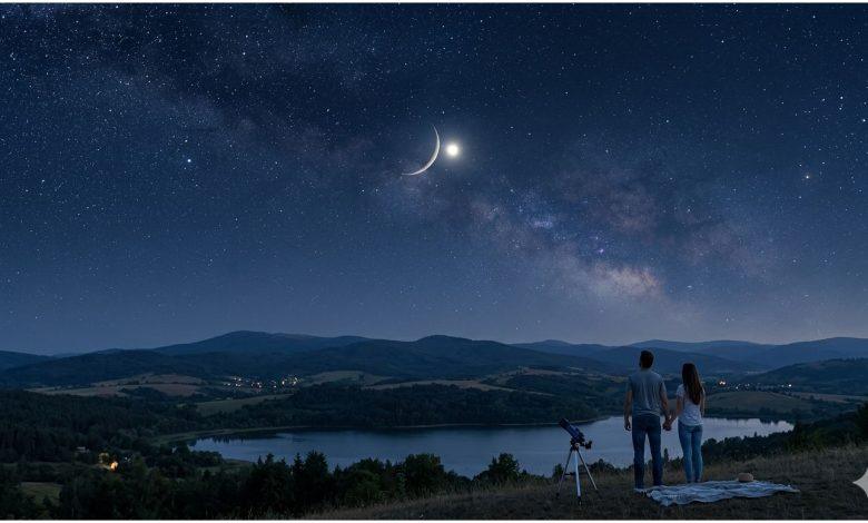 18日傍晚，天空將出現一場肉眼就能欣賞的夢幻天文秀——有「夜空最亮行星」之稱的金星。（圖／AI生成）