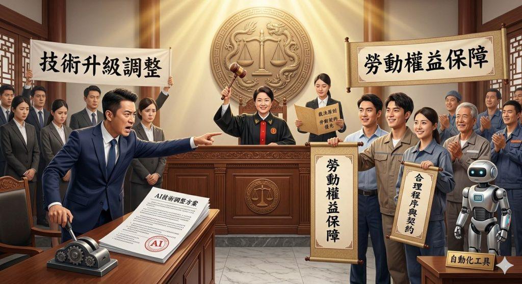 近期一則來自中國的法院相關判決報導，再度將「AI與裁員」的法律界線推上檯面。（圖／AI生成）
