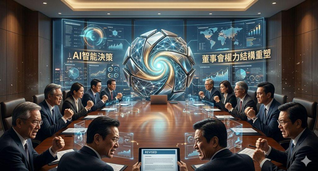 AI從企業工具角色，升級為影響公司治理與決策核心的關鍵力量。（圖／AI生成）