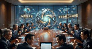 AI進駐權力核心 企業導入智能決策 董事會權力結構重塑 1 AI從企業工具角色,升級為影響公司治理與決策核心的關鍵力量。(圖/AI生成)