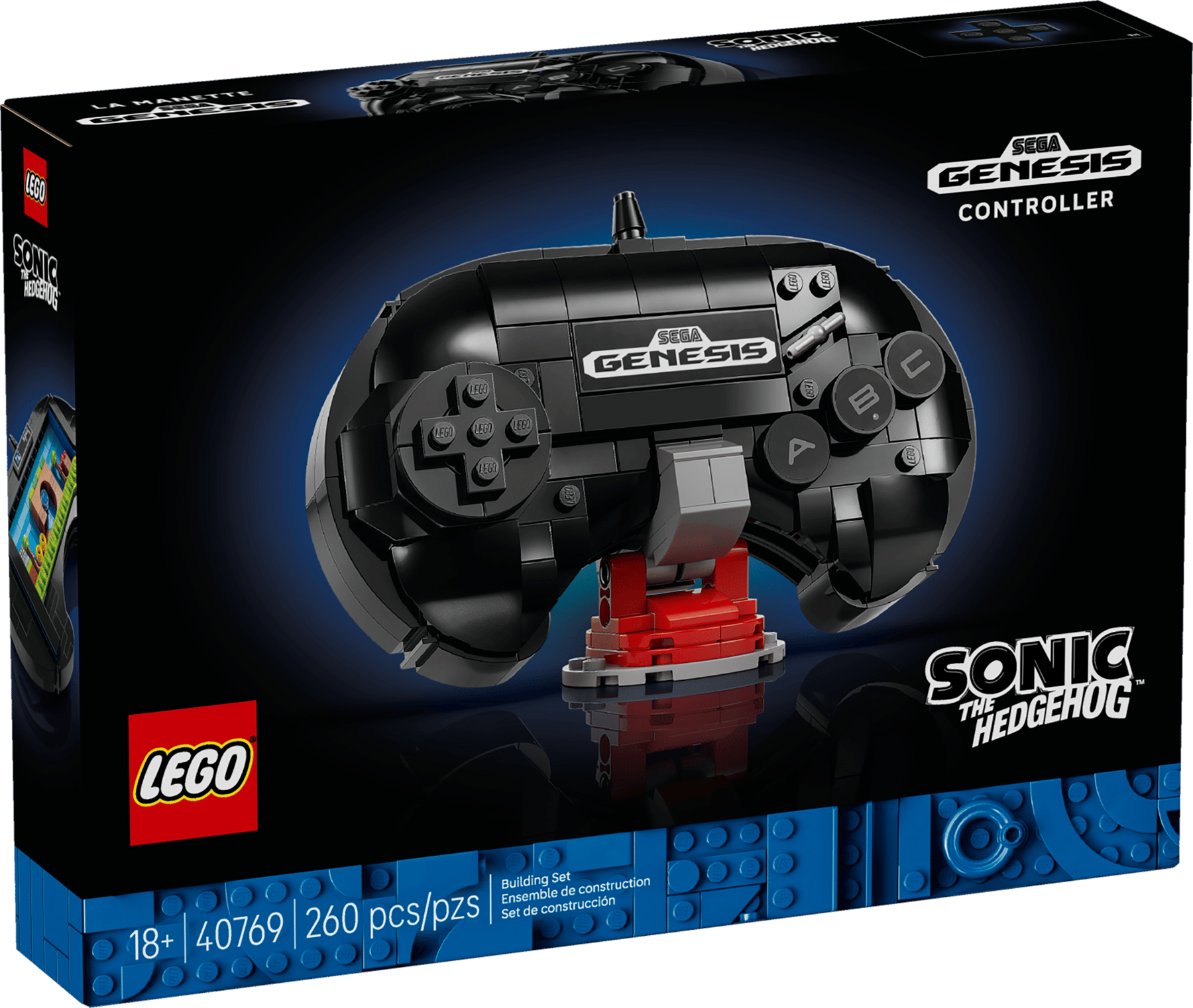 套裝包含 260 個零件，控制器模型高 10 厘米（3.5 英寸），寬 15 厘米（5.5 英寸），深 3 厘米（1 英寸）。（圖／取自樂高官網）