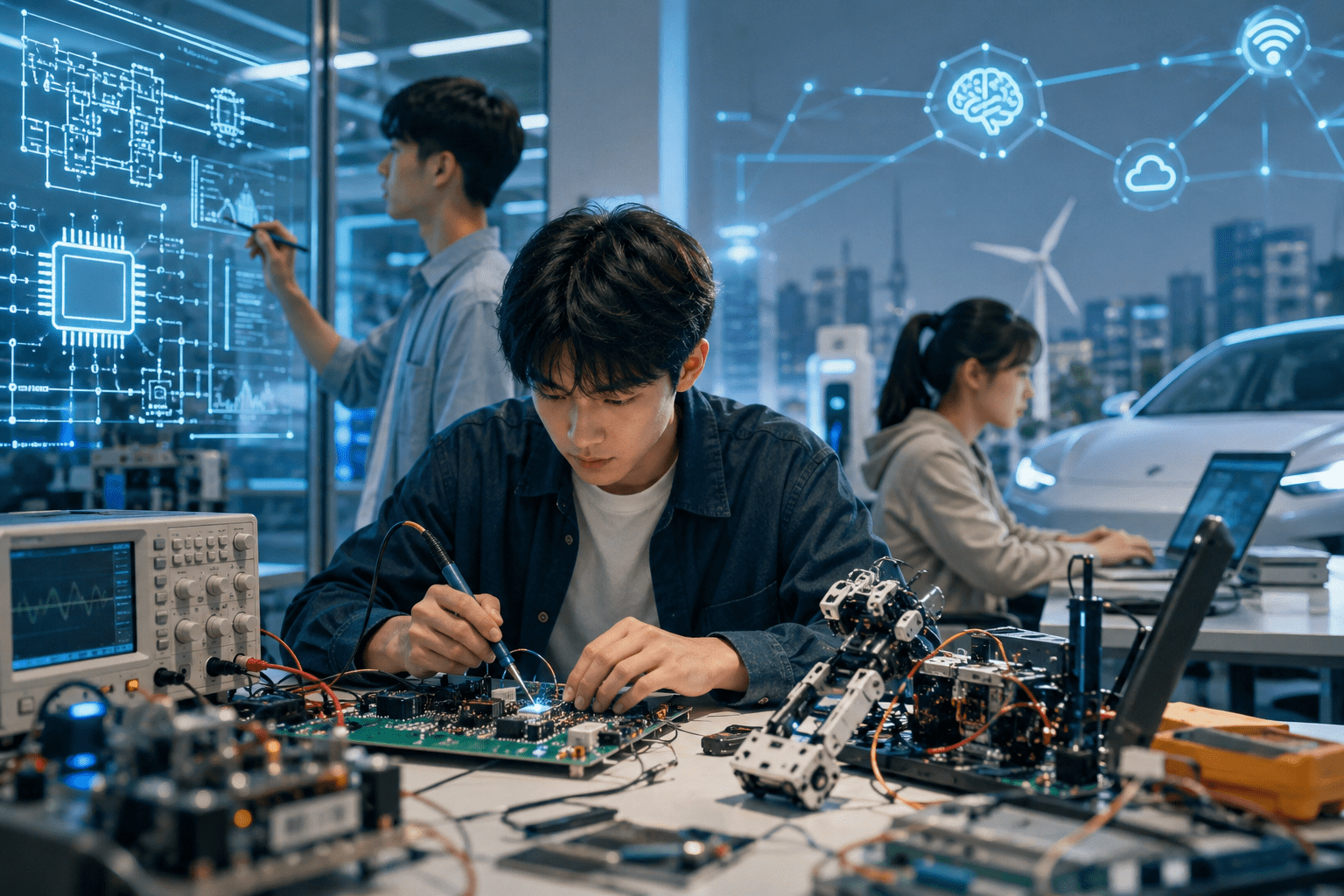 現代電機系學生技能已發生根本性的轉變，科技業更愛具備軟硬體協同設計思維的人才。（圖／AI生成）