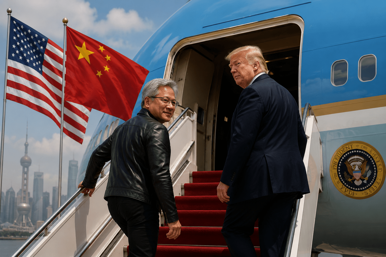 怎麼可能沒有他!輝達確認川普親自致電邀請 黃仁勳將隨團訪問中國 1 輝達執行長黃仁勳將與美國總統川普一起前往中國訪問。(圖/AI生成)