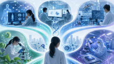 科技業開始需要具備跨域能力的人才，AI醫療、生物資訊、藥物研發，甚至半導體材料領域，都能見到生命科學系人才。（圖／AI生成）