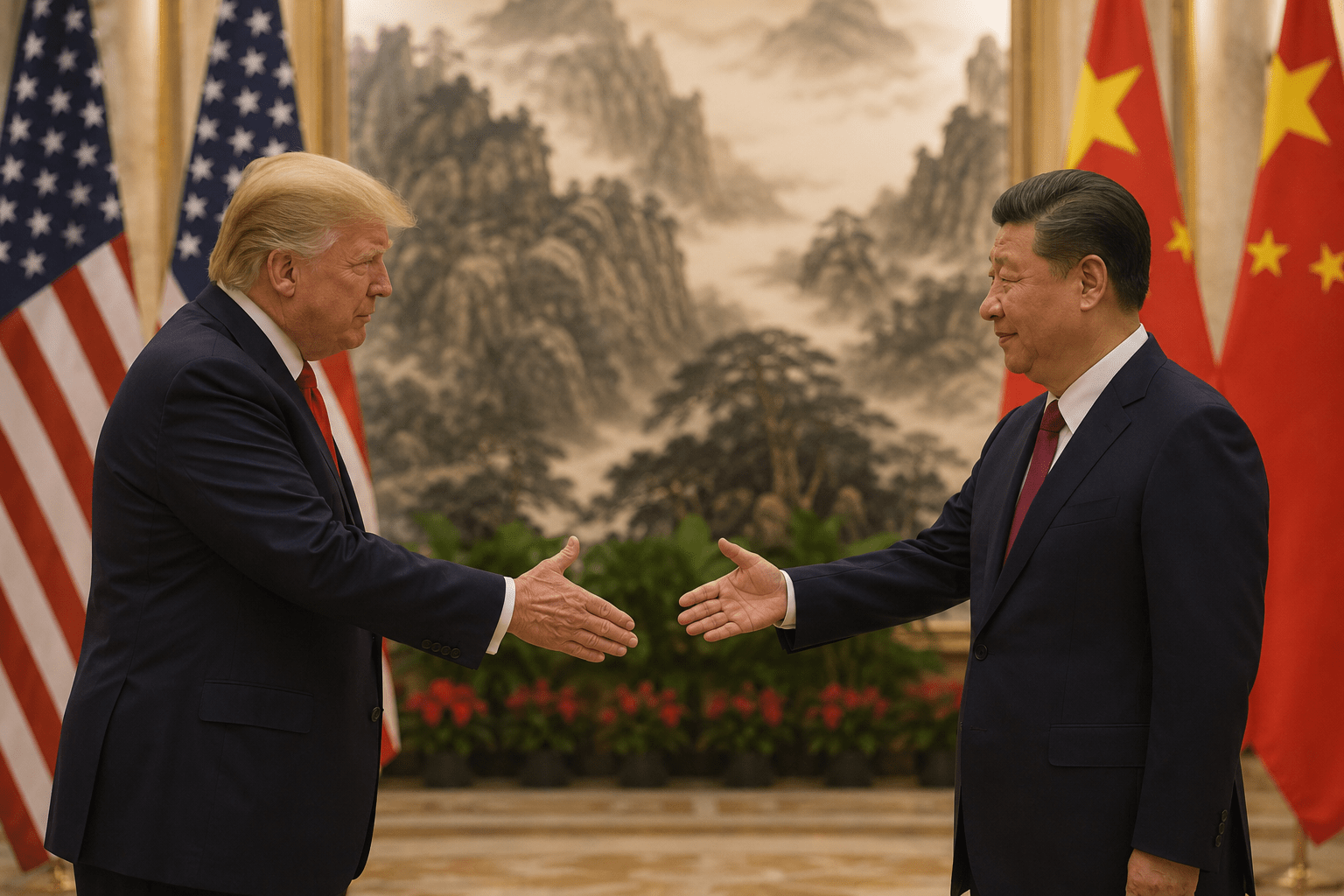 美國總統川普（Donald Trump）預計將與中國領導人習近平進行會晤。（圖／AI生成）